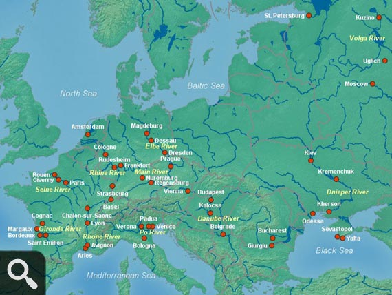 Europe Rivers Map